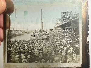 GLASS SLIDE  OF A SHIP WRECK - Picture 1 of 4