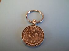 HONG KONG FIFTY (50) CENT COIN - SILVER CASED PENDANT KEYRING - 1951 to 1960