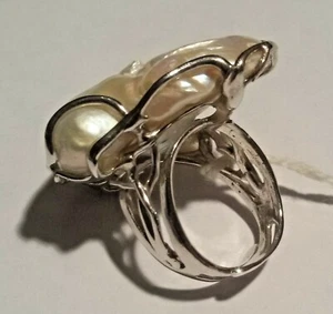 ANELLO IN ARGENTO CON PERLA MISURA REGOLABILE - Foto 1 di 4