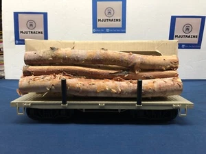 G Scale Undecorated Flat Log Car w/ Real Wood Load 321AA01 - Picture 1 of 4