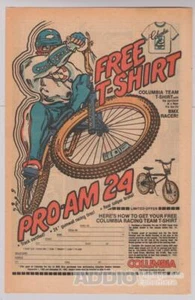 Columbia Pro Am 24 BMX Racer 1982 PRINT AD bike t-shirt offer '80s ad page - Picture 1 of 1