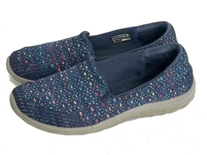 Sketcher's Reggae Fest Wicker Navy Blue Relaxed Fit Slip On Women's Size 7 - Picture 1 of 7