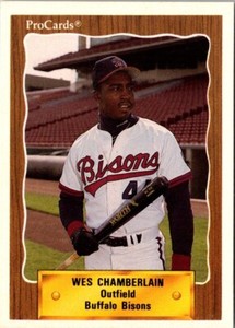 1990 ProCards Wes Chamberlain #386 Buffalo Bisons