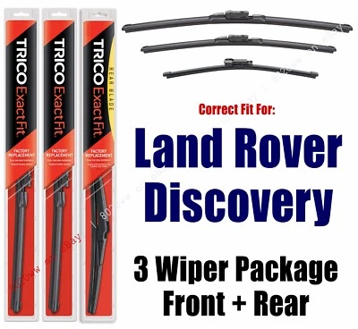 Wiper Blades 3-Pack Front+Rear fits 2017+ Land Rover Discovery 2417B/2017B/12i - Изображение 1 из 3