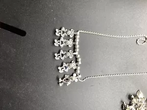vintage sterling silver mickey mouse charm necklace - Picture 1 of 2