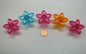 Lego Duplo durchscheinende Blumen klar rosa orange blau Prinzessin Lot #1 - Bild 1 von 3