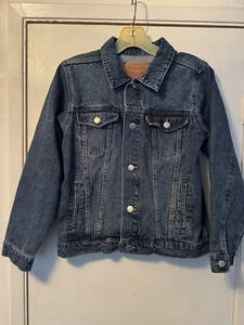 LEVI'S  BOYS JEAN  JACKET  BUTTON FRONT SIZE M 10/12 EUC - Picture 1 of 4