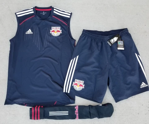 New! Men's LOT of 3 RED BULL NEW YORK MLS Soccer (Shirt + Shorts + Socks) sz M Cover