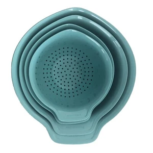 New KitchenAid 4 Mixing Bowls and Strainer - Aqua Sky HAQA - Picture 1 of 4