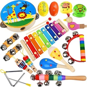 Toddler Musical Instruments Set Wooden Percussion Instruments Toy for Kids Baby - Picture 1 of 8