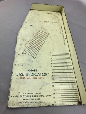 DE COLECCIÓN PÁTINA AÑOS 50 1960 KNAPP BROTHERS HOMBRE Y NIÑO INDICADOR DE TALLA DE ZAPATO Foto 1 de 4