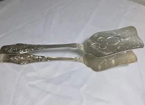 Vintage versilbert Sandwich Zange Kuchen Brot Servier Utensil filigran Wirbel - Bild 1 von 8