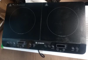 Aobosi Double Induction Hob Portable Induction Cooker Black Glass Plate - Picture 1 of 2