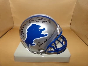 7 DETROIT LIONS HALL OF FAMERS FIRMATO LIONS MINI CASCO RARO! - Foto 1 di 4