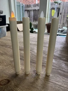 Luminara Set of 4 - 10" Flameless Taper Candles Ivory. No Remote Box Batteries - Imagen 1 de 4