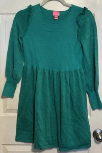 lily pulitzer Girls Caila Sweater Dress Green Kids Xl Christmas Holiday Winter - Picture 1 of 6