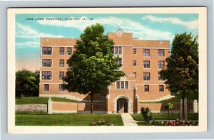 Postal de recuerdo vintage Clinton Iowa, Jane Lamb Hospital Building - Imagen 1 de 2