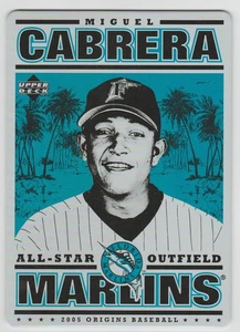 MIGUEL CABRERA 2005 UD Origins NOSTALGIC SIGNS 5 x 7 Inch Tin Box Topper RARE - Picture 1 of 1