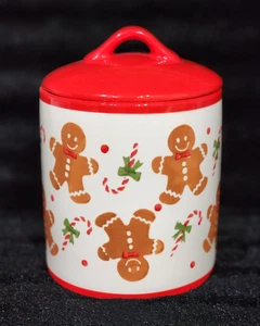 Potter's Studio Gingerbread Man Cookies Jar 8" Ceramic Christmas Canister Candy - Picture 1 of 7