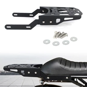 Black Aluminium Rear Luggage Carrier Rack Shelf Mount Fit For Motor Goat V3 - Foto 1 di 14