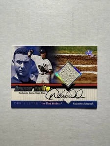 2001 Fleer E-X Derek Jeter Game-Used Base Inks Relic Auto Autograph SP - Picture 1 of 2