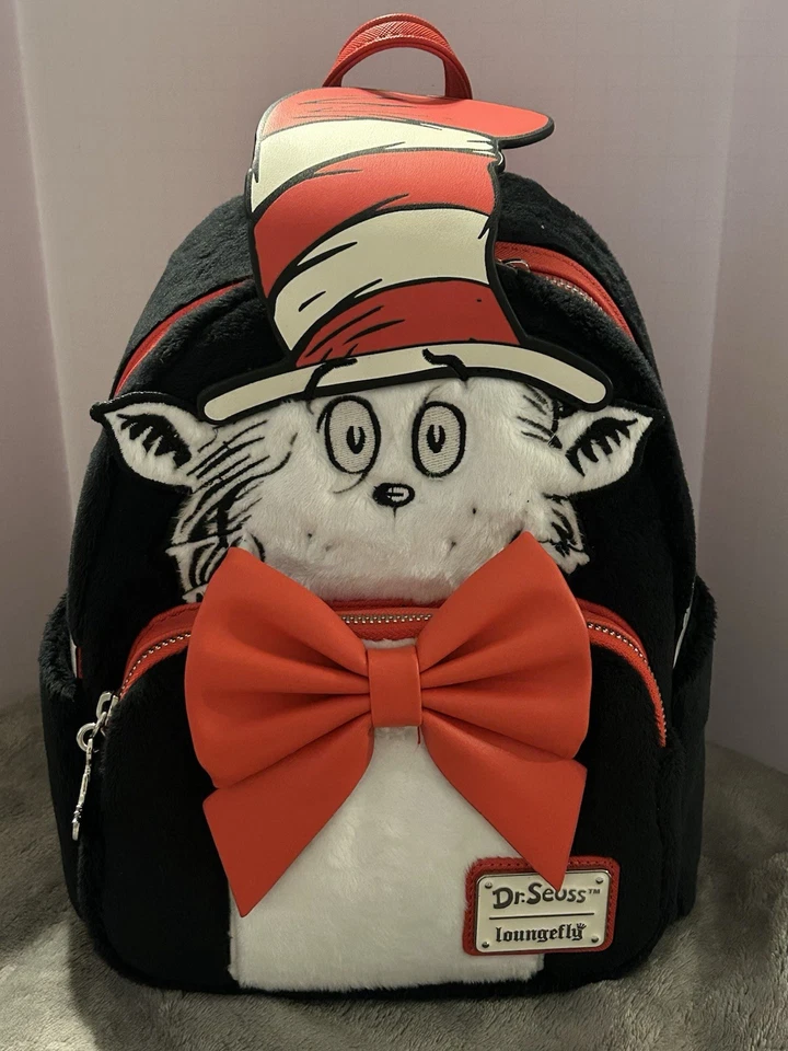 Mini Mochila Loungefly Cat in the Hat Universal Studios Dr Seuss Exclusiva Nueva con Etiquetas Foto 1 de 4