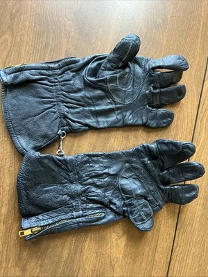 Guantes de moto Suzuki de cuero vintage negros talla L Foto 1 de 4