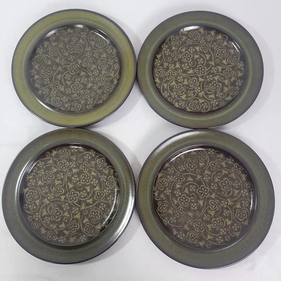 Lote de 4 Platos de Cena Vintage Franciscanos Madeira Marrón Verde Cerámica 10.5" Foto 1 de 4