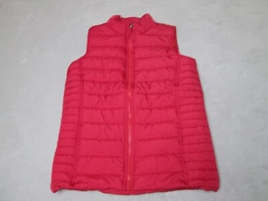 Lands End Puffer Vest Youth Kids M 10 12 Red Puffy - Picture 1 of 14