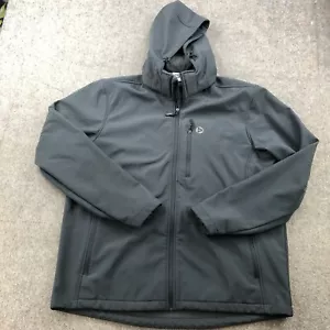 Outdoor Ventures Jacket Mens XL Gray Soft Shell Full Zip Hiking Outdoors Hooded - Picture 1 of 9