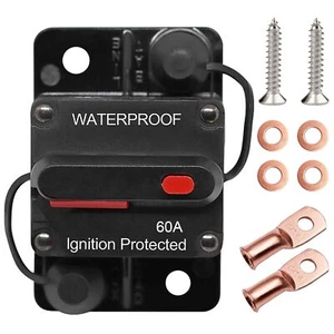 30-300 Amp Circuit Breaker Manual Reset Waterproof Inline Fuse 12V-48V DC - Picture 1 of 22