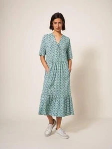 White Stuff Women's Naya Jersey Dress Classic Fit Casual Comfy Ladies Outfit - Picture 1 of 22