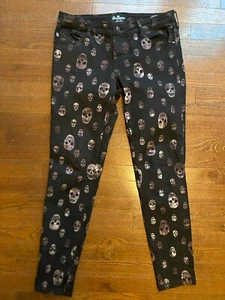 Royal Bones Daang Goodman Black Skull Jeans 9 Skinny  Goth - Picture 1 of 5