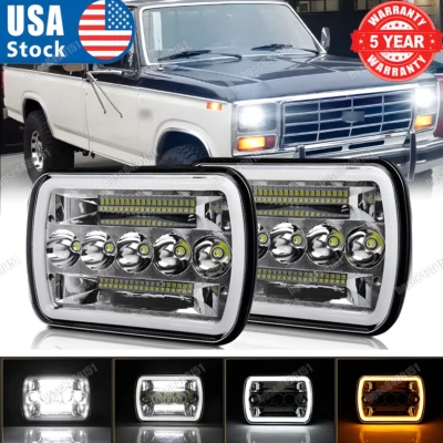 Par de faros LED de haz alto/bajo de 7X6 pulgadas 6000K para Ford Ranger 1983-1988 Foto 1 de 4