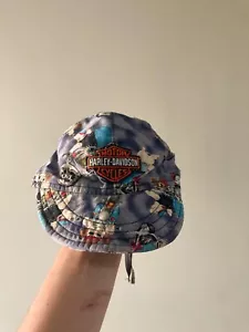 Vintage 80s/90s Harley Davidson Brimmed Skullcap Hog 3D Emblem Hat - Picture 1 of 4