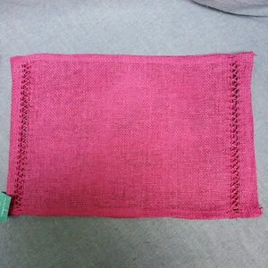 Set of 8 Bright Pink Burlap Placemats Dining Outdoor Craft Decor Party - Picture 1 of 5