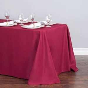LinenTablecloth 90 x 156 in. Rect Poly Tablecloths,33 Color! Wedding Event Party - Picture 1 of 67