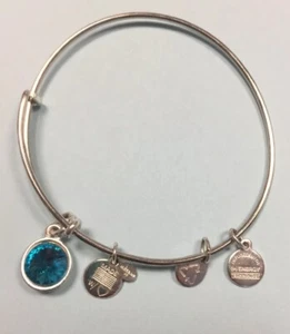 Bracciale Alex e Ani tono argento turchese dicembre charm tondo made USA EUC - Foto 1 di 4