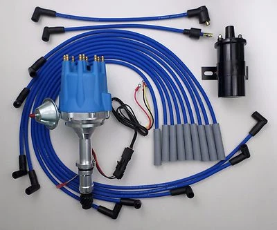 Tapa Pequeña BUICK BIG BLOCK 400 430 455 AZUL HEI Distribuidor + Bobina NEGRO + Cables Foto 1 de 4