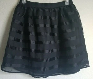 Gap Kids Black on Black Striped Sheer Lined Skirt Girl's XXL - Picture 1 of 3