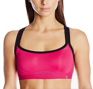 Lily of France Women’s Sports Bra Racer Yoga Running Top Barbie Pink Size M NEW - Picture 1 of 5