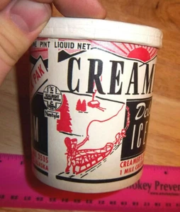 Creamers Dairy Fairbanks Alaska Deluxe contenitore per pinta di gelato, senza coperchio, vuoto - Foto 1 di 3