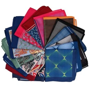 Fazzoletto con stampa a righe floreali - fazzoletti quadrati tascabili morbidi uomo asciugamano petto - Foto 1 di 40