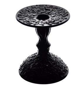 Westmoreland Maple Leaf Black Glass Candlestick / Pillar - Picture 1 of 4