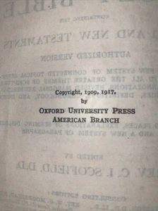 Vintage Scofield Reference Bible 1917 Black Hardcover Oxford Press - Picture 1 of 10
