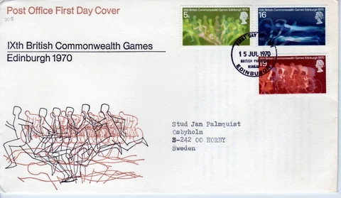 FDC AA80 Great Britain 1970 Sport Commonwealth games 3v Addressed Cover