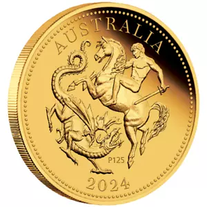 Moneda de oro Quarter Sovereign Perth Mint 125 aniversario 2024 Australia - 1,99 gr PP - Imagen 1 de 5