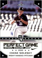 CHASE SOLESKY 2015 LEAF "1ST EVER PRINTED" PERFECT GAME ROOKIE CARD #50!