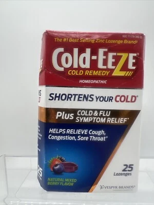 Cold-Eeze Cold Remedy Plus Resfriado y Gripe Dolor de Garganta Mezcla de Bayas 25 Pastillas Foto 1 de 3