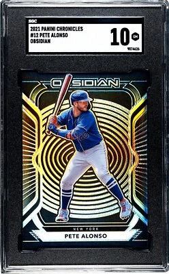2021 Panini Chronicles Obsidian #12 Pete Alonso SGC 10 GEM MINT - Image 1 of 2